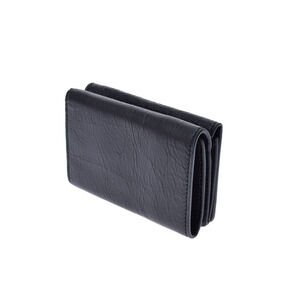 Balenciaga Leather Wallet Tri fold Black